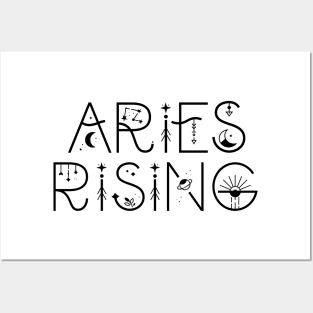 Aries rising sign celestial typography Posters and Art